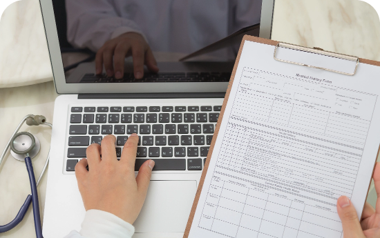 document inputted into laptop